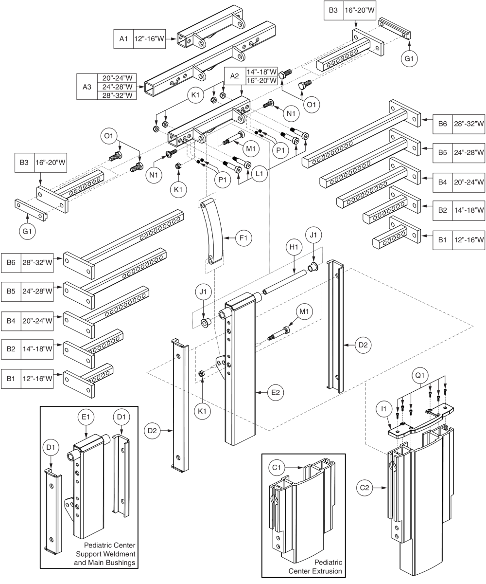 Center Mount Foot Platform - Tb2 Upper Components & Width Adjustments parts diagram