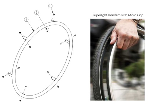 Superlight Handrim parts diagram
