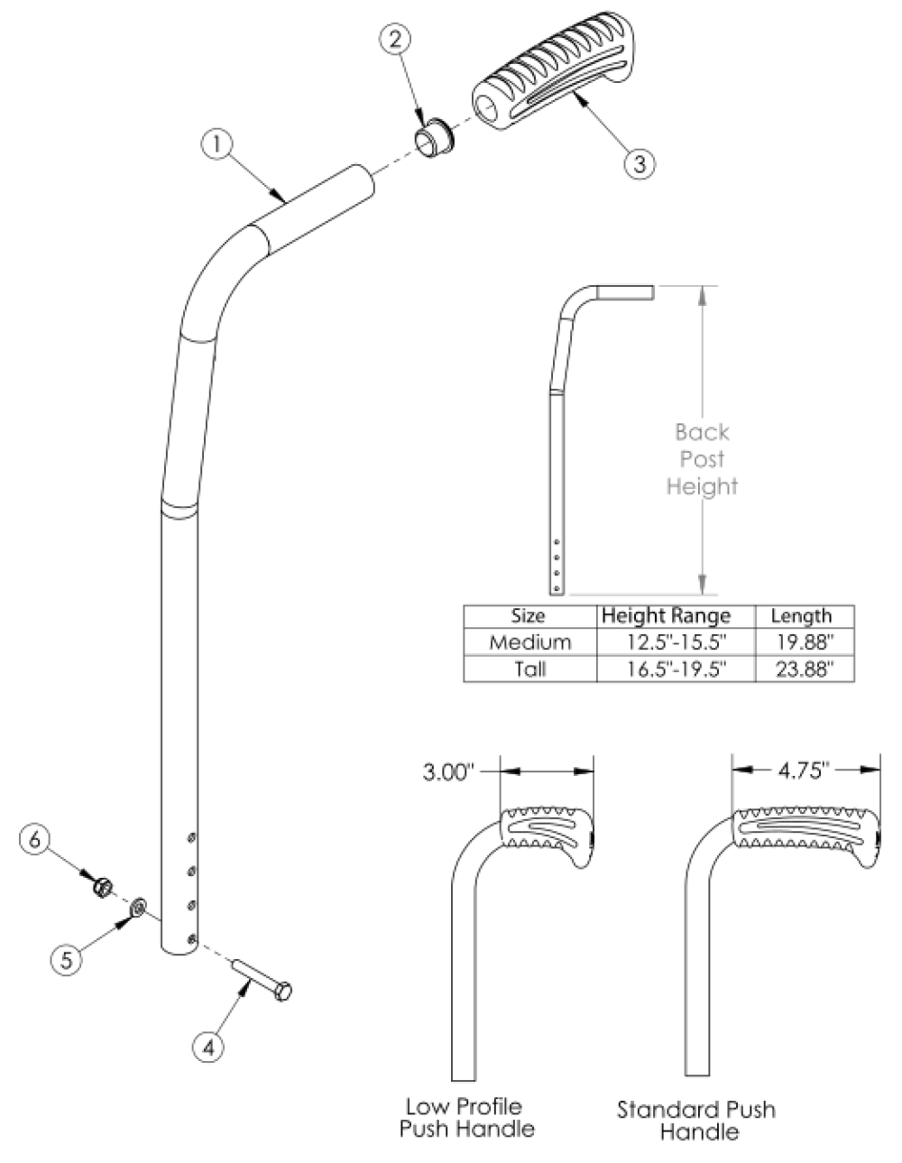 Catalyst 8 Degree Bend Backrest parts diagram