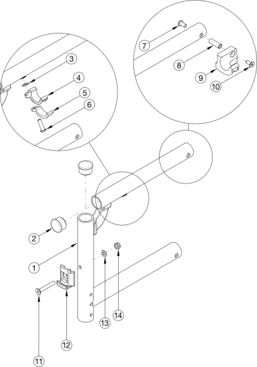 Catalyst Heavy Duty Swing Away Front Frame parts diagram