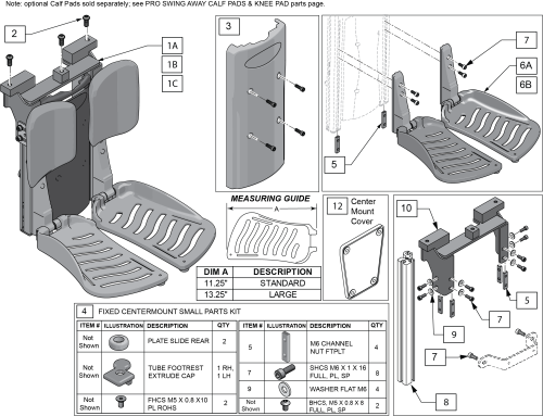 Fixed Center Mount Dual Foot Sedeo Pro parts diagram