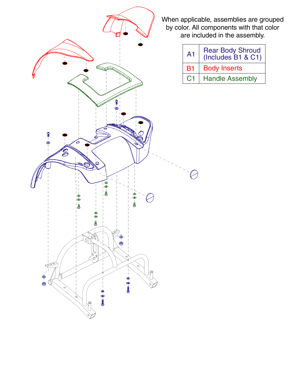 Rear Shroud, 4 Wheel, Gogo Elite Traveller Plus parts diagram