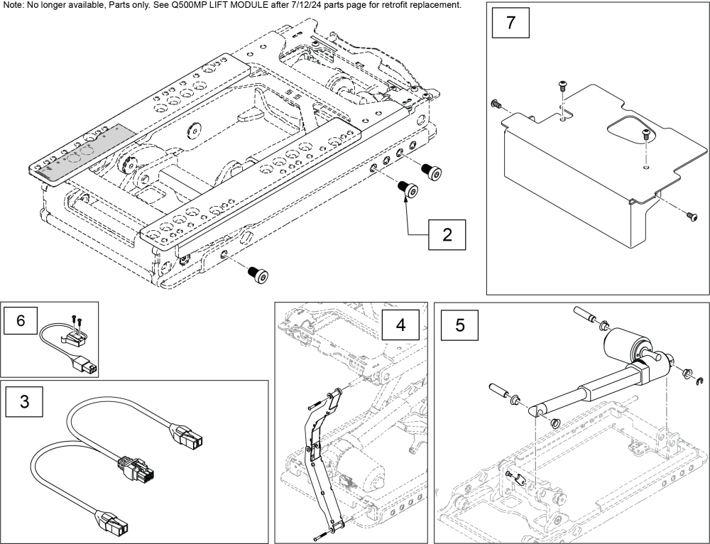 Q500mp Lift Module Prior To 7/12/24 parts diagram