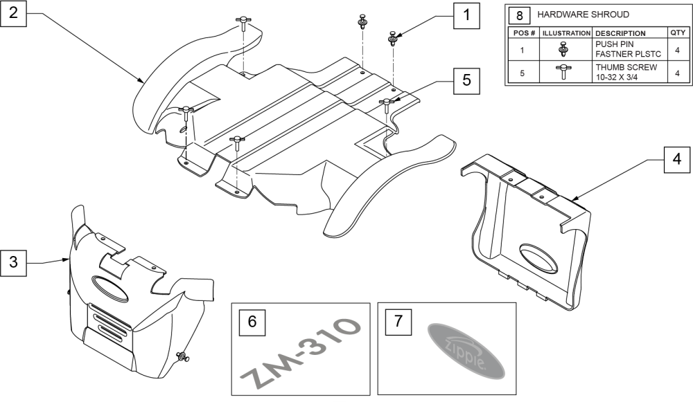 Shrouds parts diagram