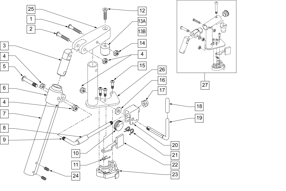 Elevating Legrest Disc parts diagram