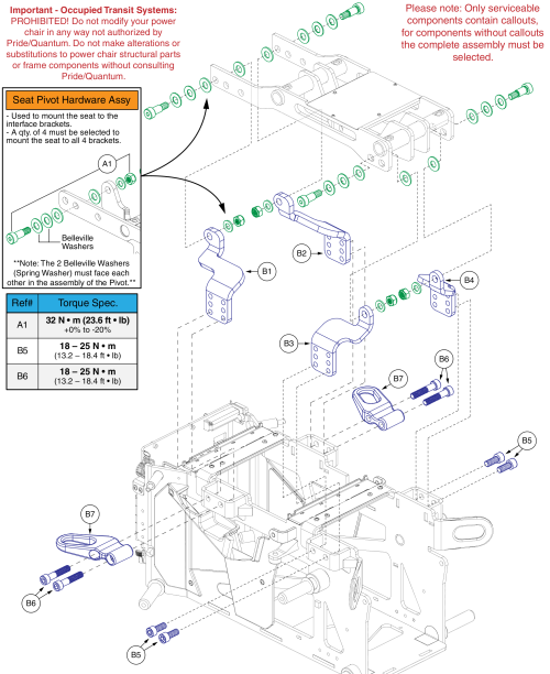 Tb Flex Pediatric Static Seat Interface, Edge 3 Stretto parts diagram