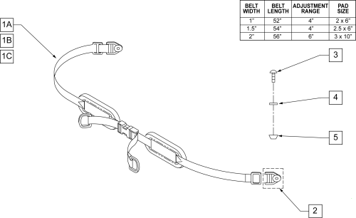 Padded Double Pull Hip Belts parts diagram