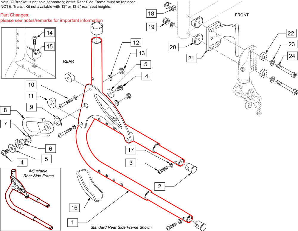 Wc19 Transit Kit Quickie 2 Lite parts diagram