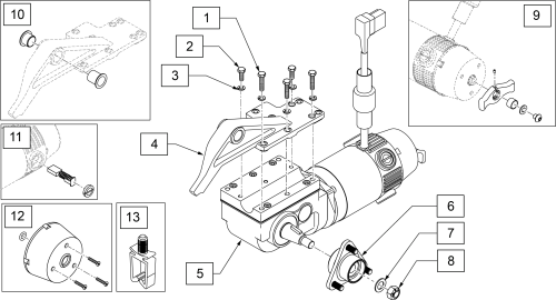Q500 M 4 Pole  Motor Assembly Effective S/n Q5mp-093852, Q5mc-012611 & Q5ml parts diagram