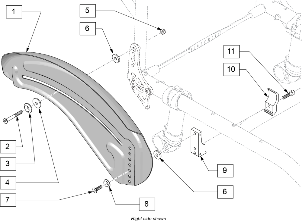 Carbon Side Guard W/fender parts diagram