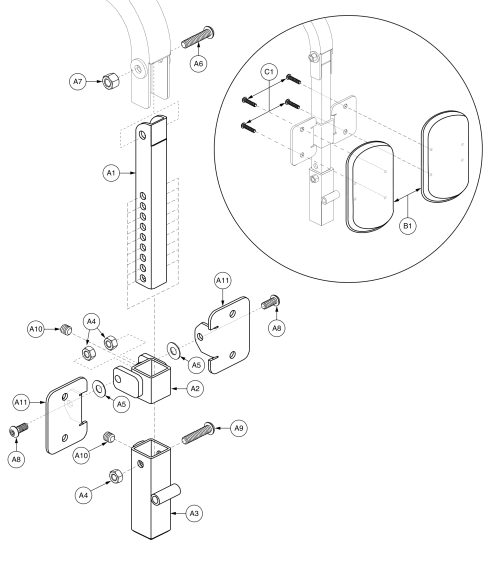 Synergy Seating High Mount Foot Platform, 10