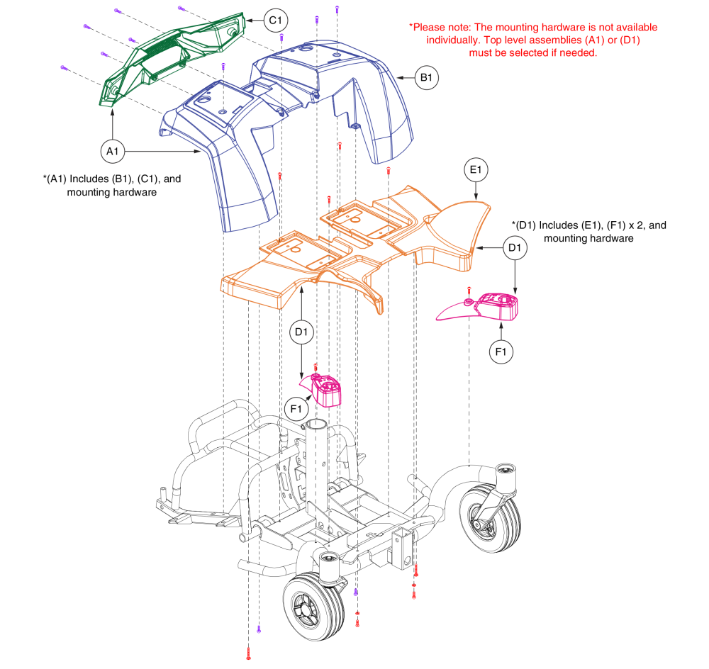 Shroud Plastics - Kozmo parts diagram