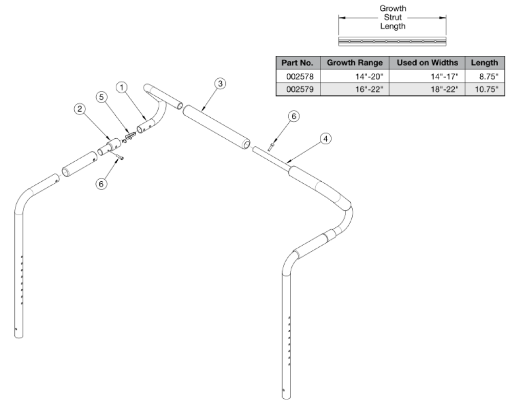 Cr45 Removable Stroller Handle parts diagram