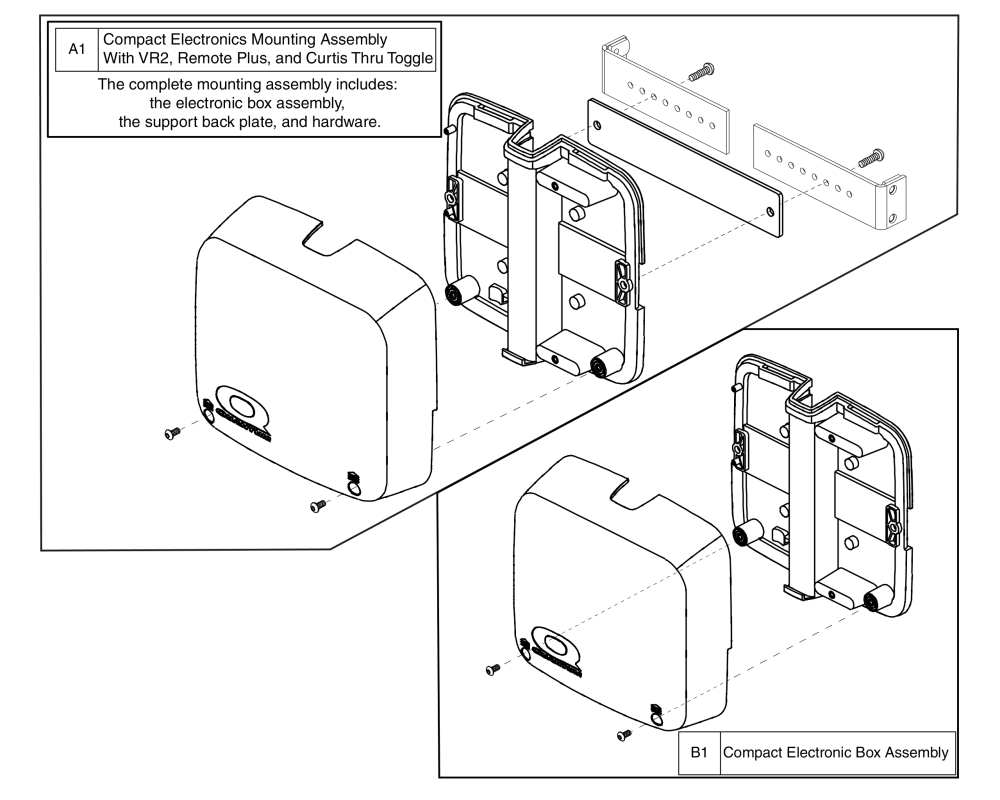 Electronics Mount - Compact Ele Box, Thru Toggle, Tb2 parts diagram