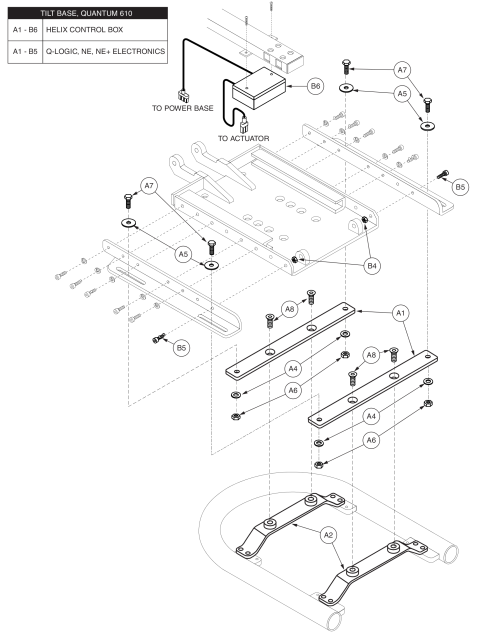 Seat Towers For Quantum 610, Pediatric Tilt parts diagram