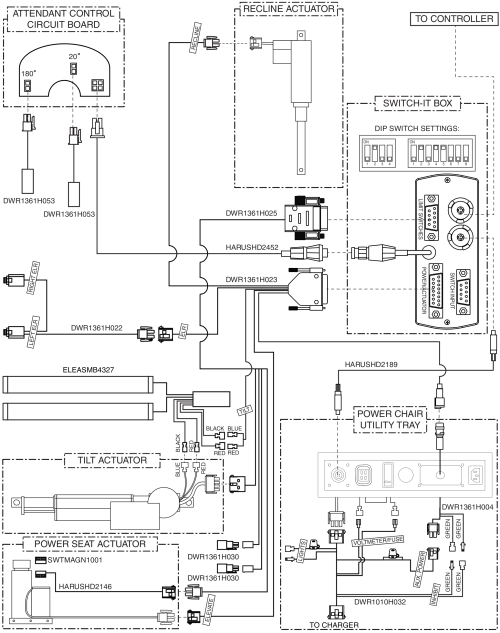 Electrical Diagram - Sync Recline / Comb Legs, W/ Indp Tilt, Elevate, Comb Legs, Switch-it parts diagram