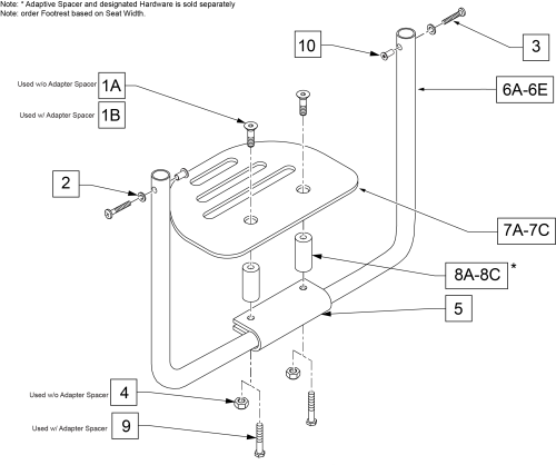 Platform Footrest Gp parts diagram