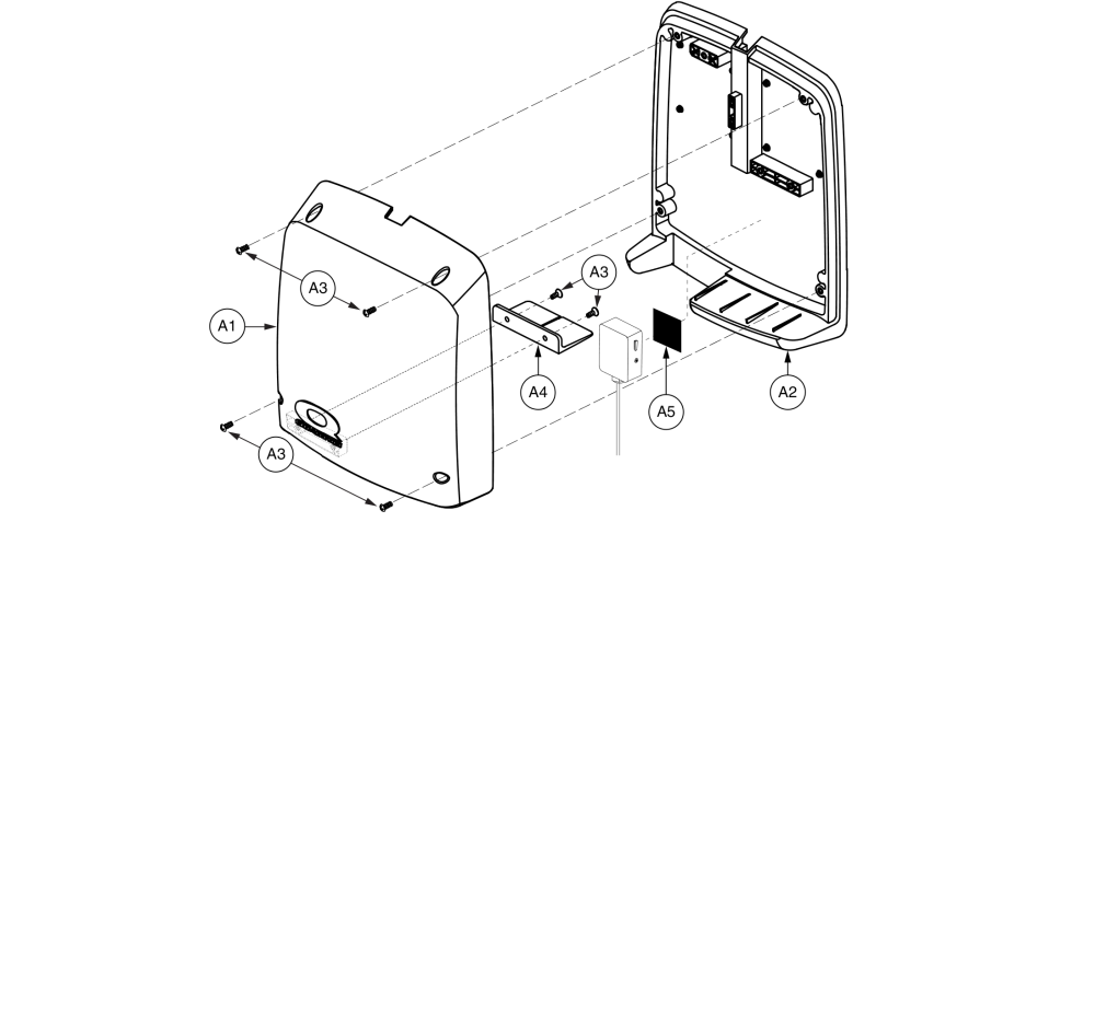 Electronics Box - Single Switch, Box Only, Tb1 parts diagram