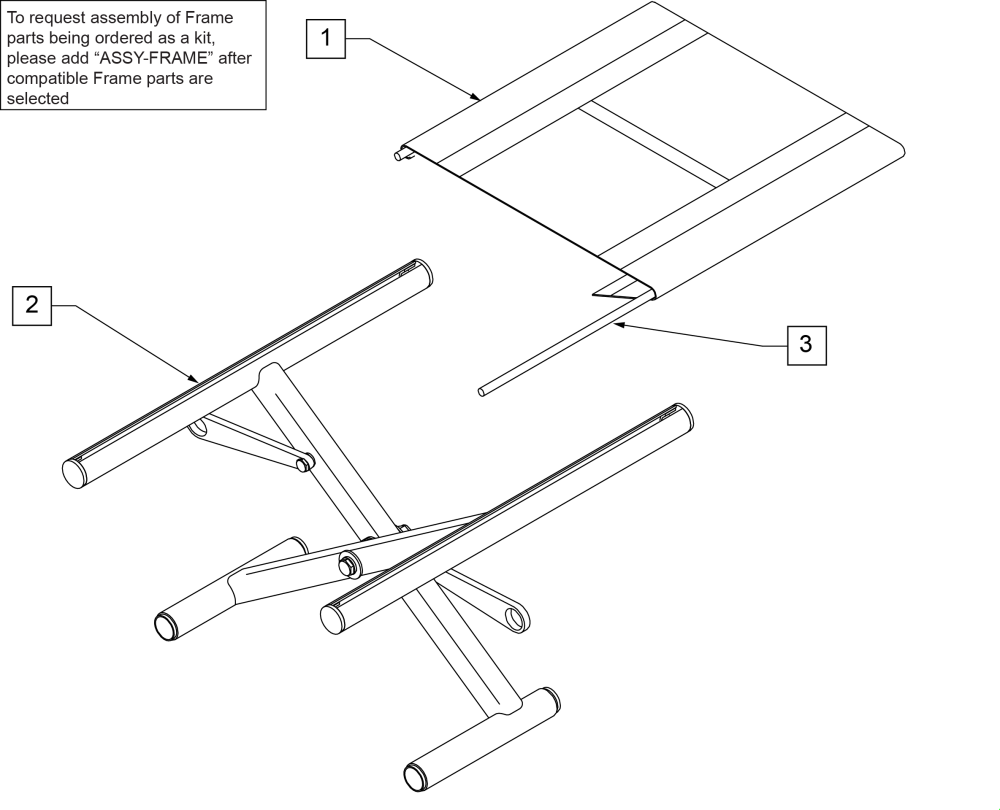 Q2 Cross Tube & Seat Sling parts diagram