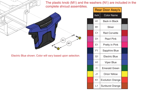 Rear Door Shroud Assy, Q1450 parts diagram