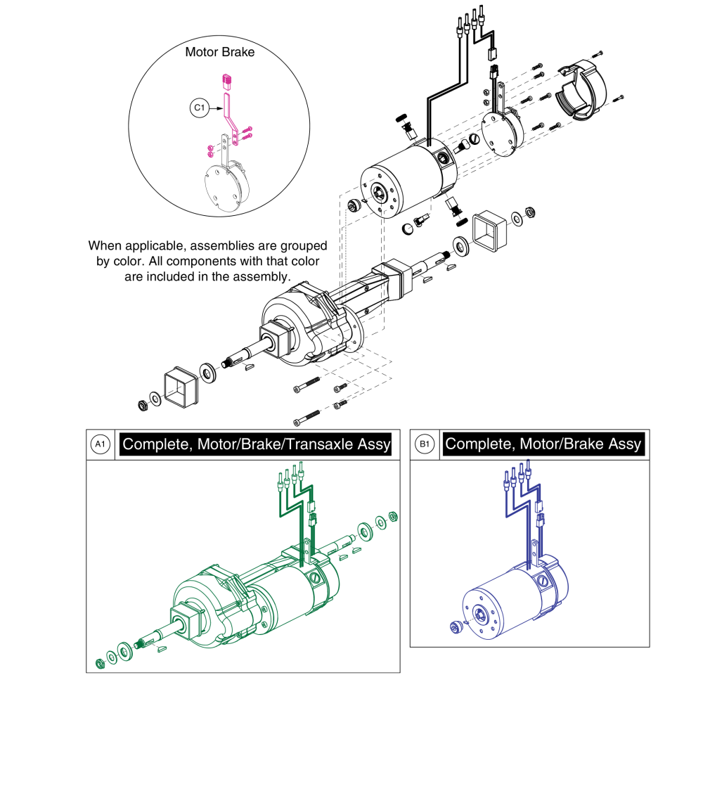 Feishen T2, Transaxle/ Motor/ Bake Assy, Victory 10 Series/sport parts diagram