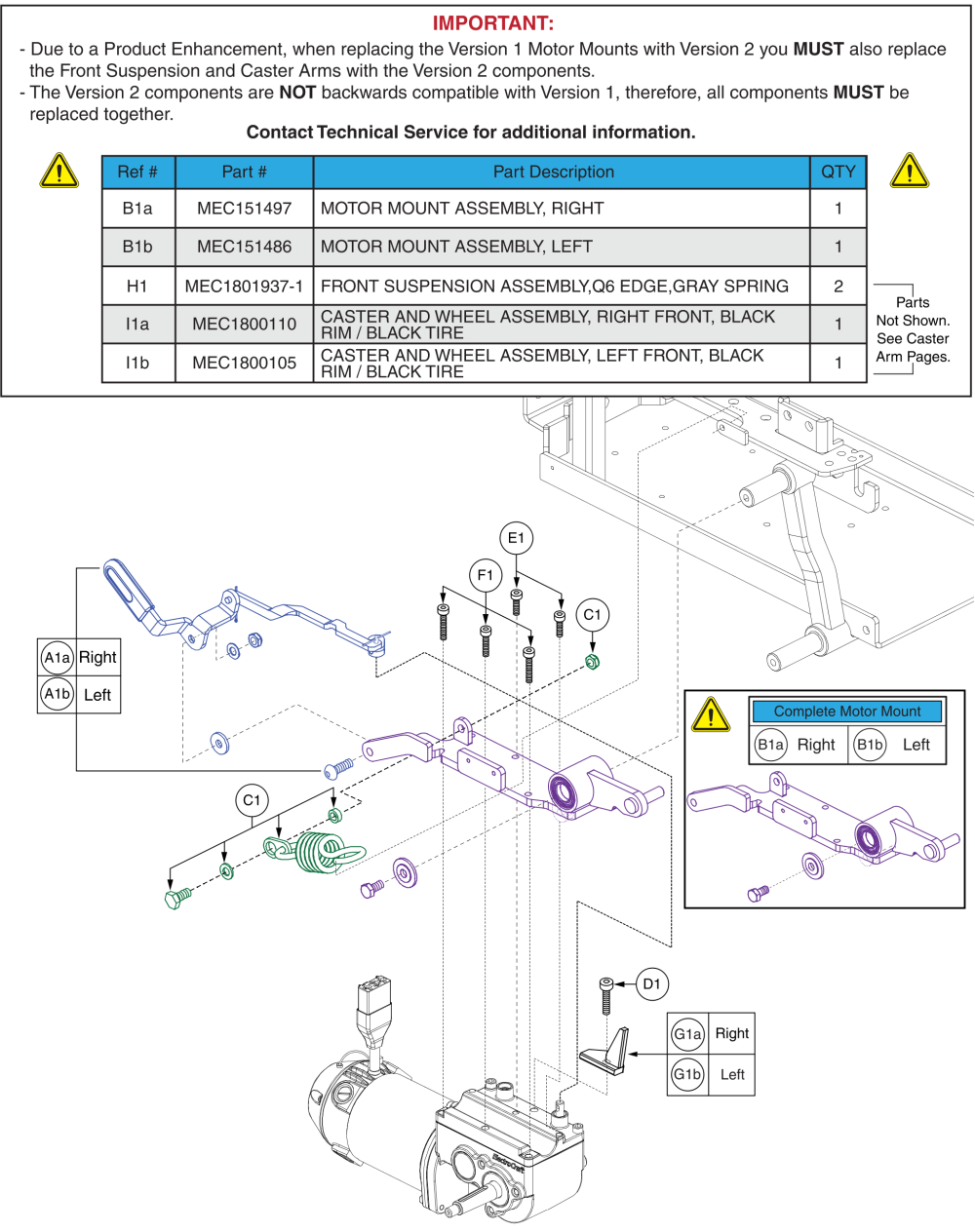 Freewheel, Motor Mount, & Hardware, Ver. 2, J4/q4, Black Rim / Black Tire parts diagram