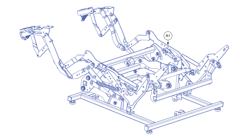 Lay Flat Mech Frame W/scissors (trendelenburg) parts diagram