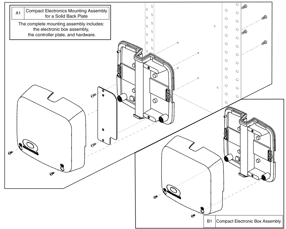 Electronics Box - Compact, Solid Back, Tb2 parts diagram