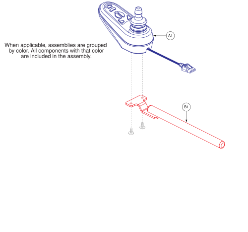 Joystick Assembly, Actuator, Jazzy Air Med parts diagram