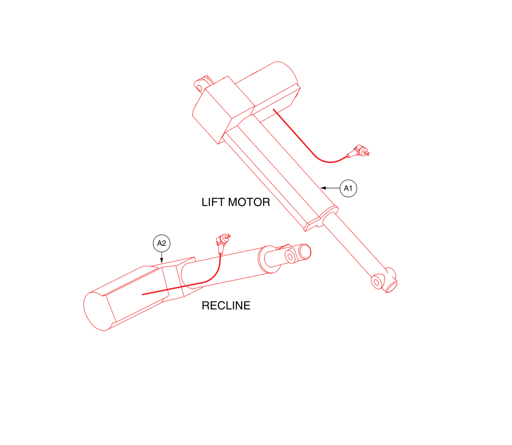 Lift & Recline Actuators, Infinite Lay Flat (okin) parts diagram