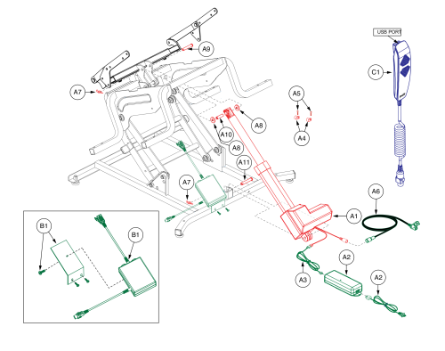 Dual Lead W/capacitor Boost,  Okin parts diagram