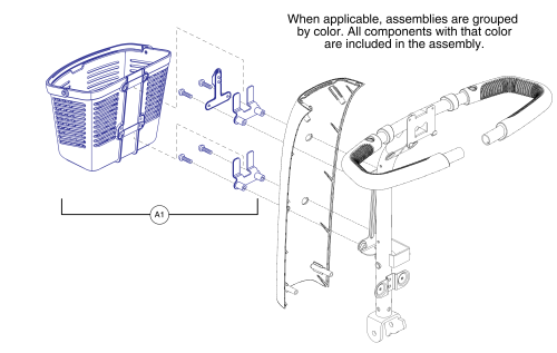 Front Basket - No Tiller Shield parts diagram