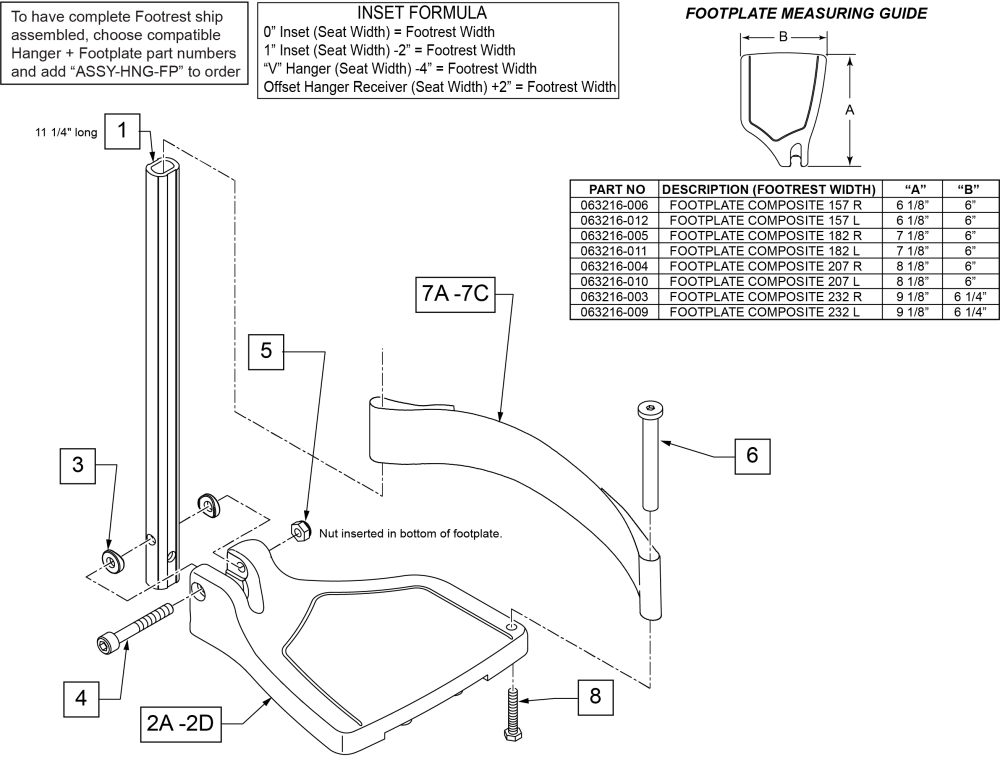 Composite Footplate parts diagram