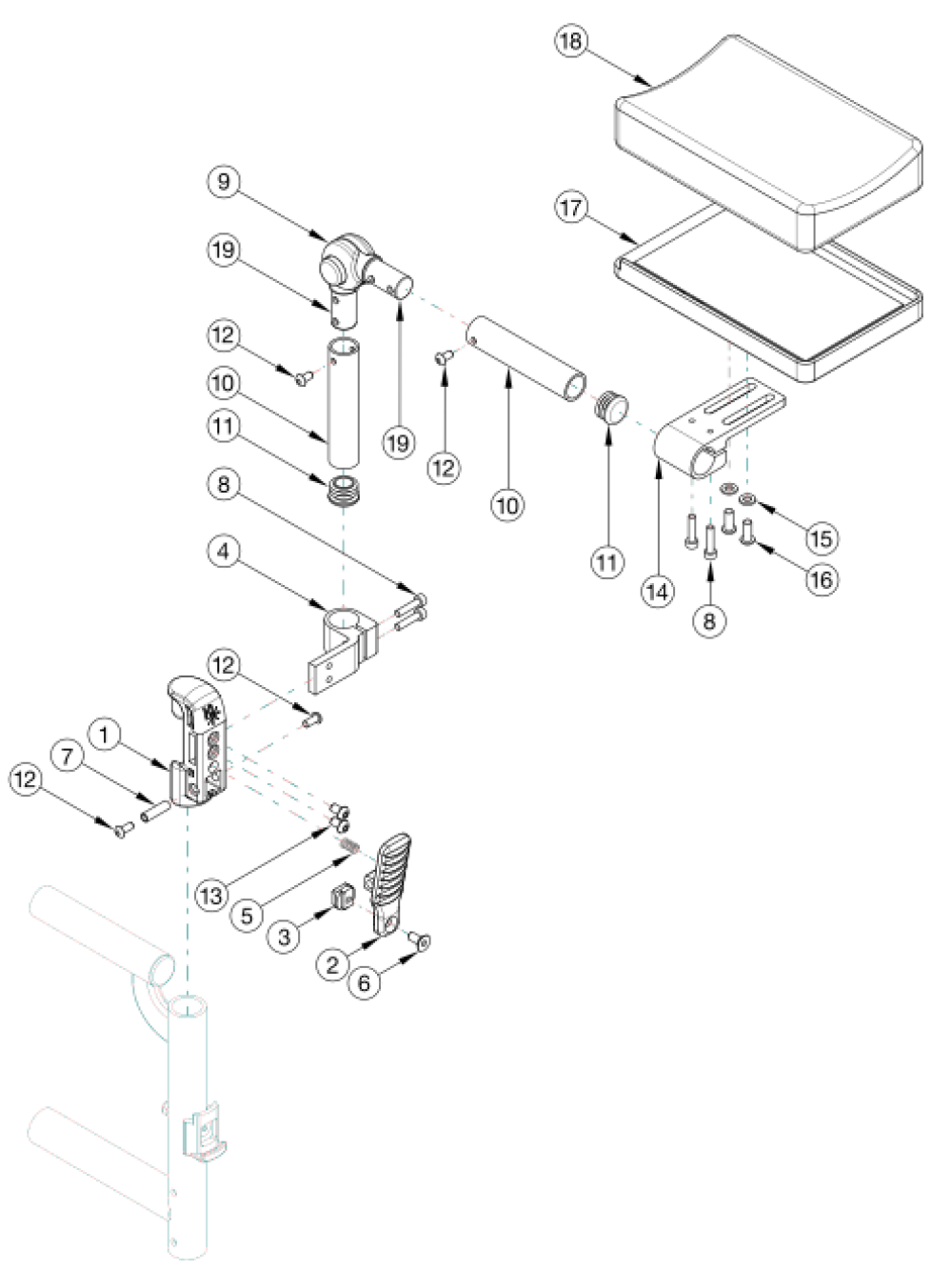 Residual Limb Support parts diagram