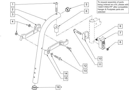 80 Deg Lift-off Hanger parts diagram