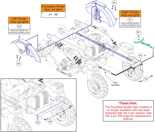 Lighting Fenders W/ Sureseal Module, 4front parts diagram