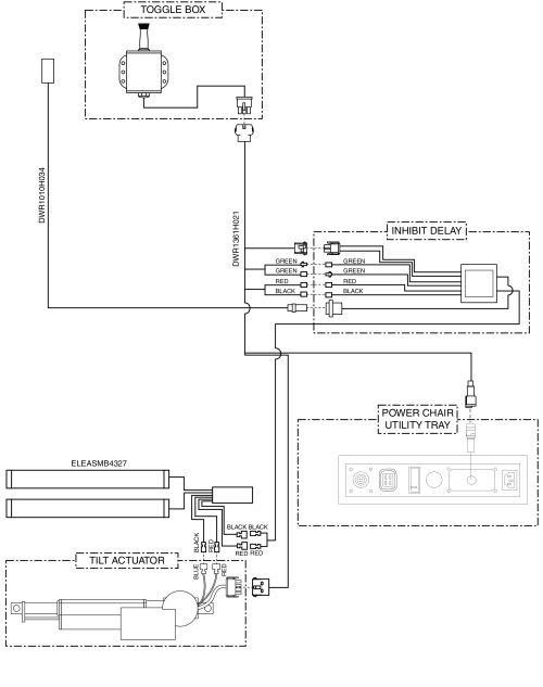 Electrical Diagram - Tilt Thru Toggle W/ Manual Recline, Remote Plus / Vsi, Gen 2 parts diagram