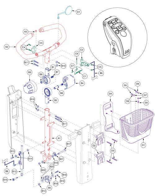 Celebrity X Le / Dx / Xl Tiller Assembly parts diagram