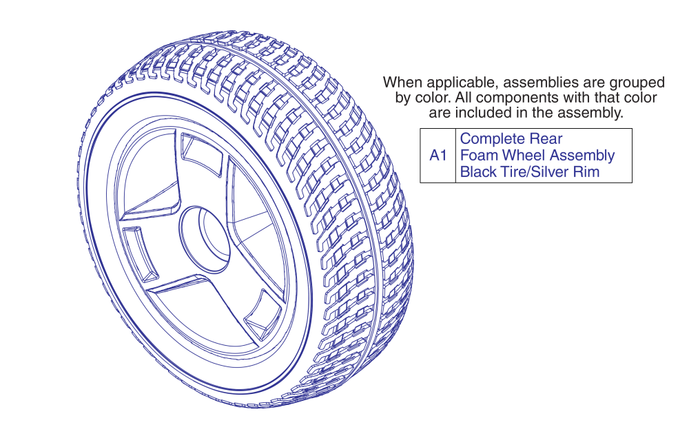 Rear Wheel Assy, 4 Wheel, Gogo Sport parts diagram