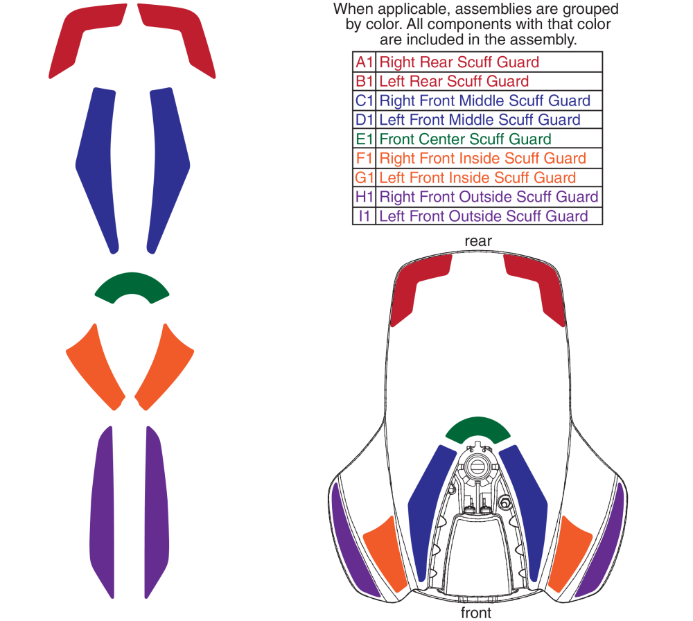 Scuff Guard Assembly, Jazzy Sport 2 parts diagram