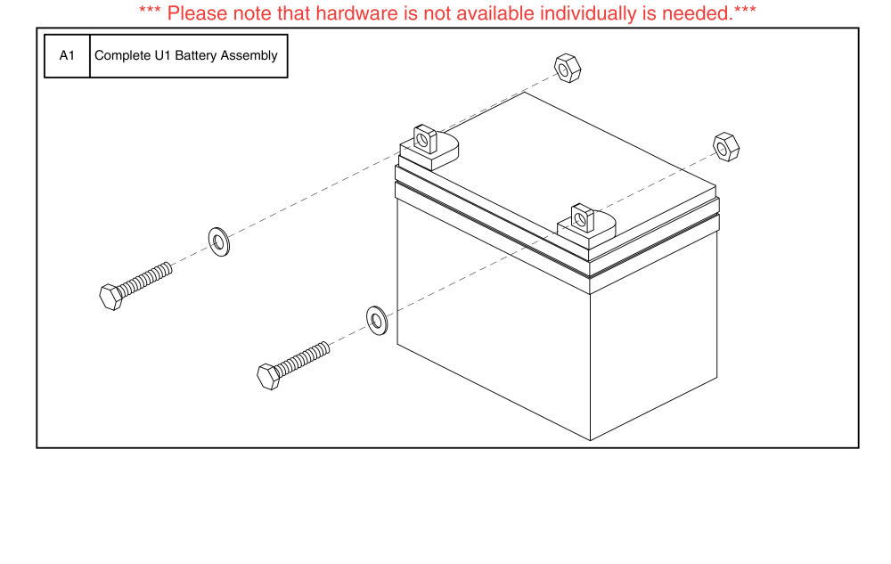 Standard 35ah U1 Battery parts diagram