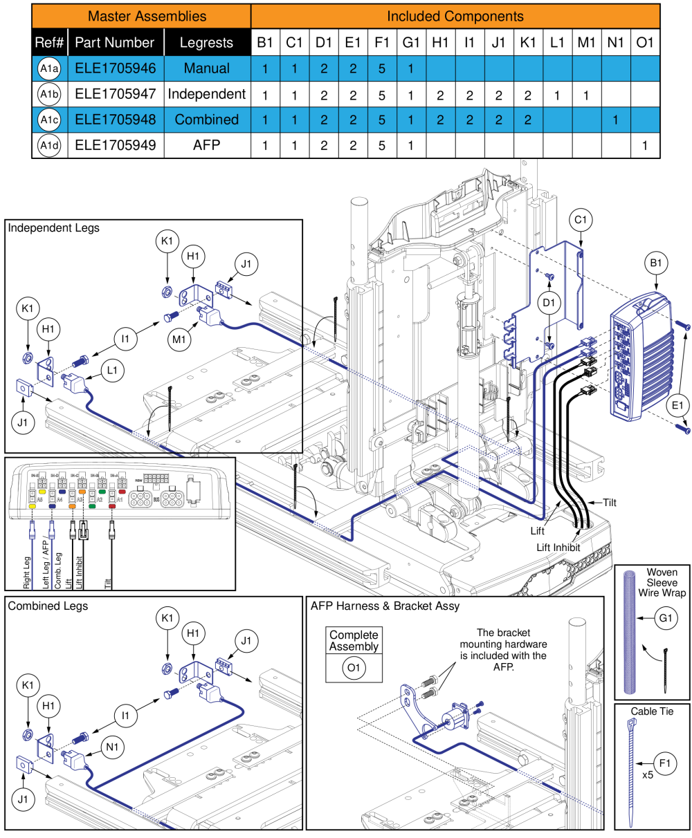 Ql3 Aam, Tb3 Lift & Tilt (4front Series) parts diagram