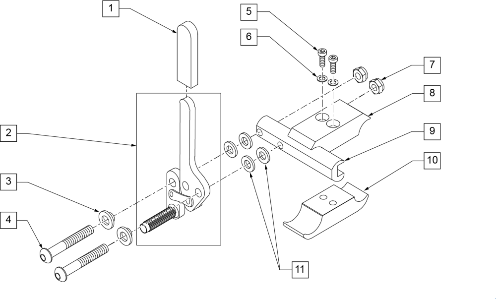 High Wheel Lock (push-to-lock) parts diagram