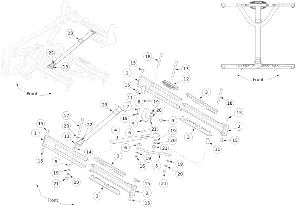 Liberty Folding Base Cross Brace - Growth parts diagram