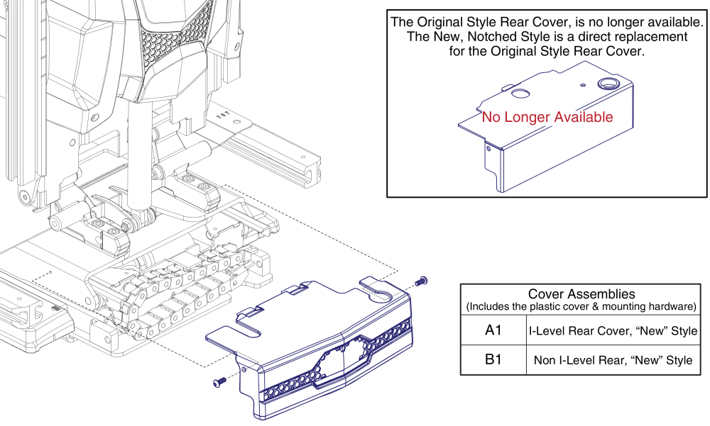Rear Wire Cover Shrouds, Reac Lift parts diagram