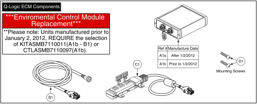 Q-logic 1 & 2 Enviromental Control Module ( Ecm ) parts diagram