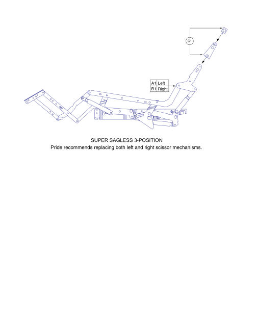 Scissors - Super Sagless 3-position parts diagram