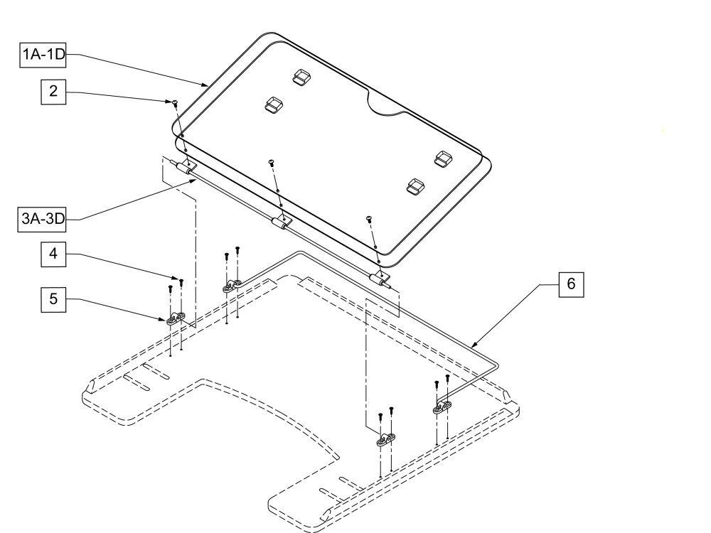 Hinged Overlay Non-removable parts diagram