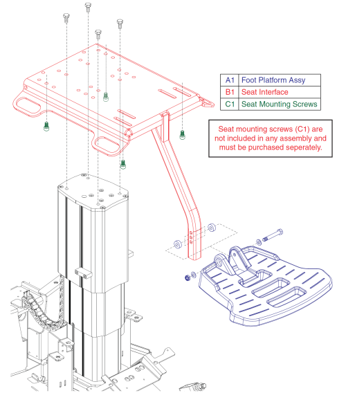 Foot Platform And Seat Interface, Jazzy Air parts diagram