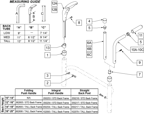 Backrest Handles -qri parts diagram